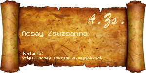 Acsay Zsuzsanna névjegykártya